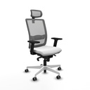 Haches sincro malla gris bali blanco brazos 2D base blanca cabecero malla 2D ruedas 65mm engomadas