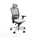 Haches sincro malla gris bali blanco brazos 3D base blanca cabecero malla 2D ruedas 65mm nailon