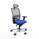 Haches sincro malla gris bali azul brazos 2D base aluminio cabecero malla 2D ruedas 65mm nailon