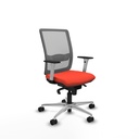 Haches sincro malla gris bali naranja oscuro brazos blancos base aluminio ruedas 65mm nailon