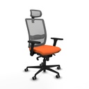 Haches sincro malla gris bali naranja brazos 3D base nailon cabecero malla 2D ruedas 65mm engomadas