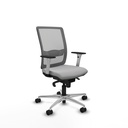 Haches sincro malla gris bali gris claro brazos blancos base aluminio ruedas 65mm nailon