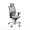 Haches sincro malla gris bali gris claro brazos 2D base blanca cabecero malla 2D ruedas 65mm engomadas