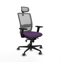 Haches sincro malla gris bali morado brazos 2D base nailon cabecero malla 2D ruedas 65mm engomadas
