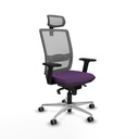 Haches sincro malla gris bali morado brazos 2D base aluminio cabecero malla 2D ruedas 65mm engomadas