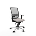 Haches sincro malla gris similpiel blanco brazos 1D base aluminio ruedas 65mm engomadas