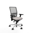 Haches sincro malla gris similpiel blanco brazos 3D base blanca ruedas 65mm nailon