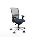 Haches sincro malla gris similpiel azul marino brazos 2D base aluminio ruedas 65mm engomadas