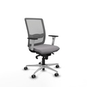 Haches sincro malla gris similpiel gris brazos blancos base aluminio ruedas 65mm engomadas
