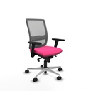 Haches sincro malla gris similpiel rosa brazos 3D base aluminio ruedas 65mm nailon
