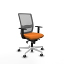 Haches sincro malla gris similpiel naranja brazos 1D base blanca ruedas 65mm engomadas
