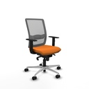 Haches sincro malla gris similpiel naranja brazos 1D base aluminio ruedas 65mm nailon