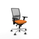 Haches sincro malla gris similpiel naranja brazos 3D base blanca ruedas 65mm engomadas