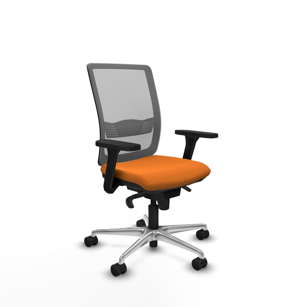 Haches sincro malla gris similpiel naranja brazos 3D base aluminio ruedas 65mm nailon