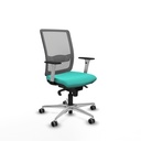 Haches sincro malla gris similpiel turquesa brazos blancos base aluminio ruedas 65mm engomadas
