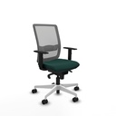 Haches sincro malla gris similpiel verde botella brazos 1D base blanca ruedas 65mm nailon