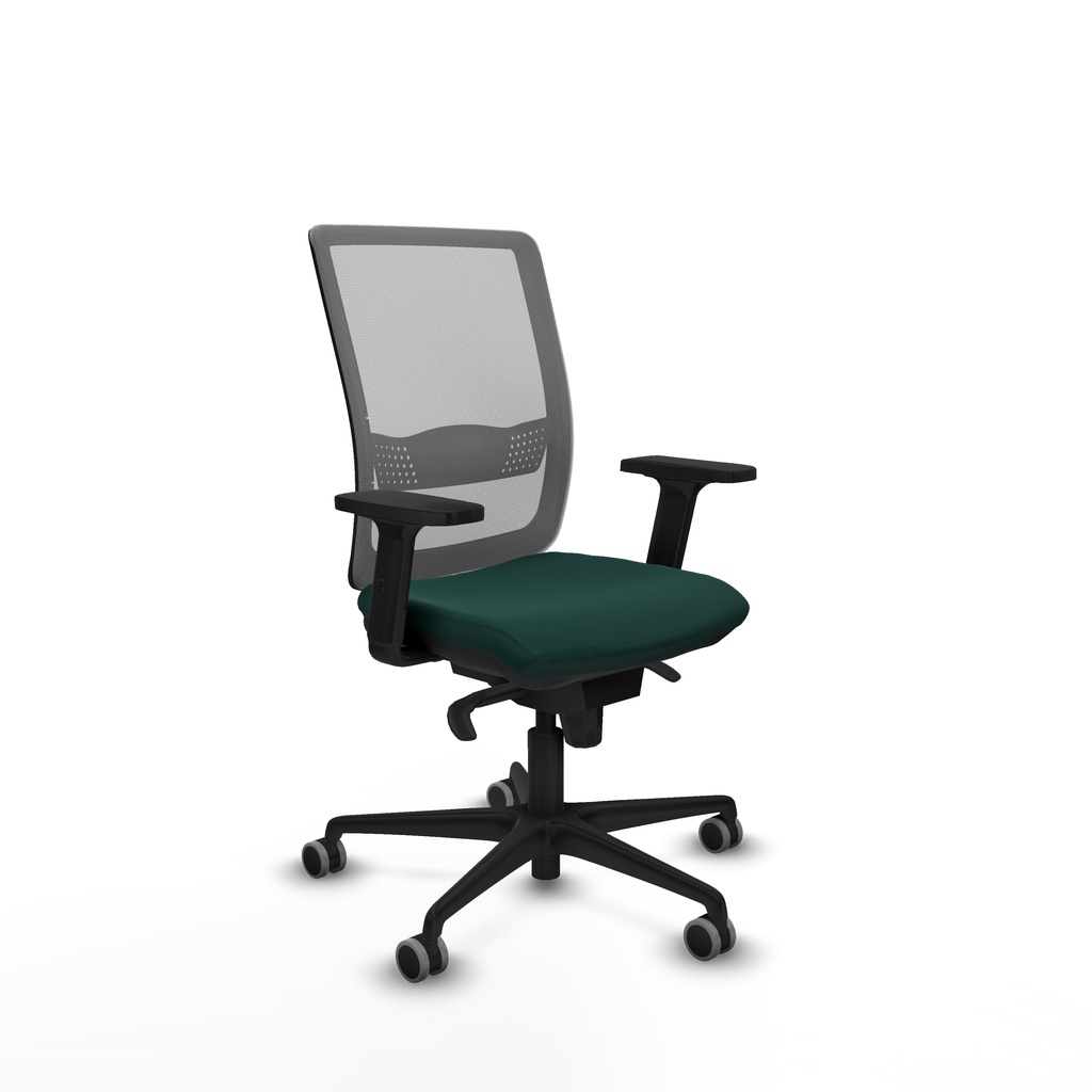 Haches sincro malla gris similpiel verde botella brazos 2D base nailon ruedas 65mm engomadas