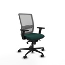 Haches sincro malla gris similpiel verde botella brazos 2D base nailon ruedas 65mm nailon