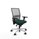 Haches sincro malla gris similpiel verde botella brazos 3D base blanca ruedas 65mm nailon