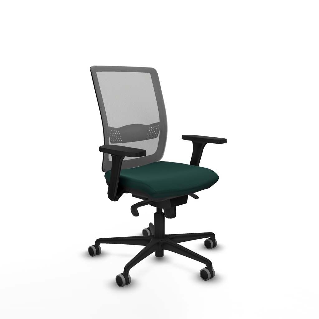 Haches sincro malla gris similpiel verde botella brazos 3D base nailon ruedas 65mm engomadas