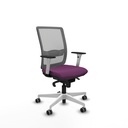 Haches sincro malla gris similpiel morado brazos blancos base blanca ruedas 65mm engomadas