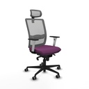 Haches sincro malla gris similpiel morado brazos blancos base nailon cabecero malla 2D ruedas 65mm engomadas
