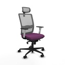 Haches sincro malla gris similpiel morado brazos blancos base nailon cabecero malla 2D ruedas 65mm nailon