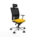 Haches sincro malla negra bali amarillo brazos blancos base aluminio cabecero malla 2D ruedas 65mm nailon