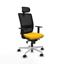 Haches sincro malla negra bali amarillo brazos 1D base blanca cabecero malla 2D ruedas 65mm nailon