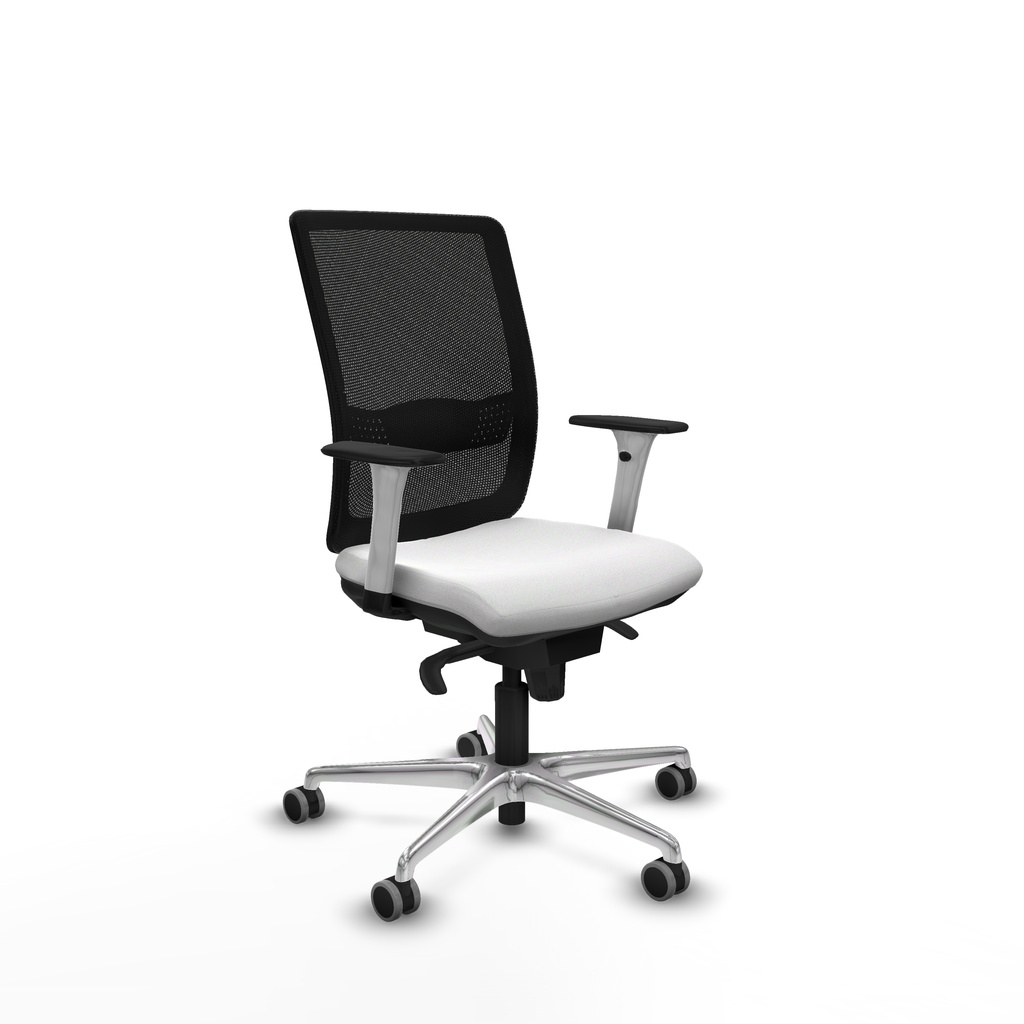 Haches sincro malla negra bali blanco brazos blancos base aluminio ruedas 65mm engomadas