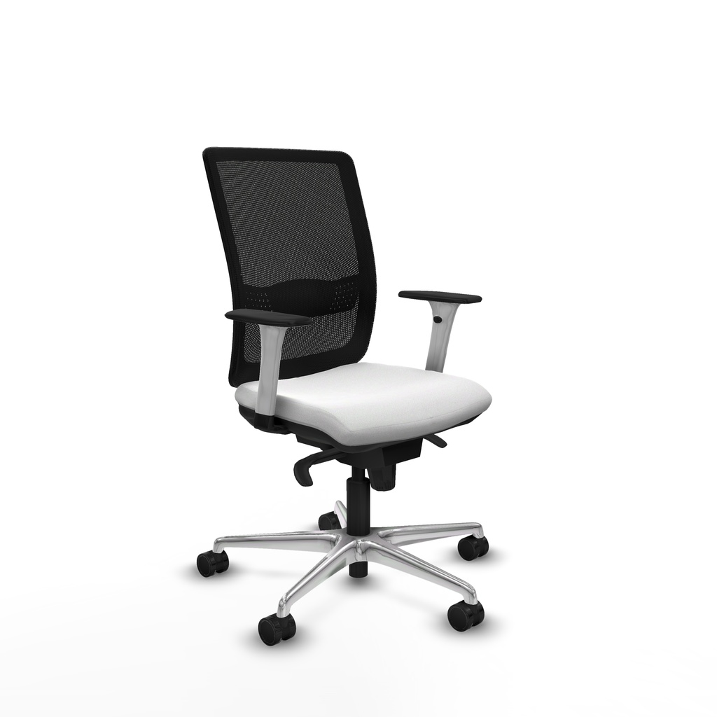 Haches sincro malla negra bali blanco brazos blancos base aluminio ruedas 65mm nailon