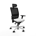 Haches sincro malla negra bali blanco brazos 3D base blanca cabecero malla 2D ruedas 65mm nailon