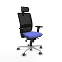 Haches sincro malla negra bali azul claro brazos 2D base aluminio cabecero malla 2D ruedas 65mm engomadas