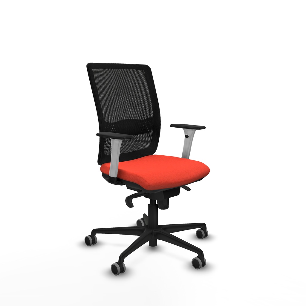 Haches sincro malla negra bali naranja oscuro brazos blancos base nailon ruedas 65mm engomadas