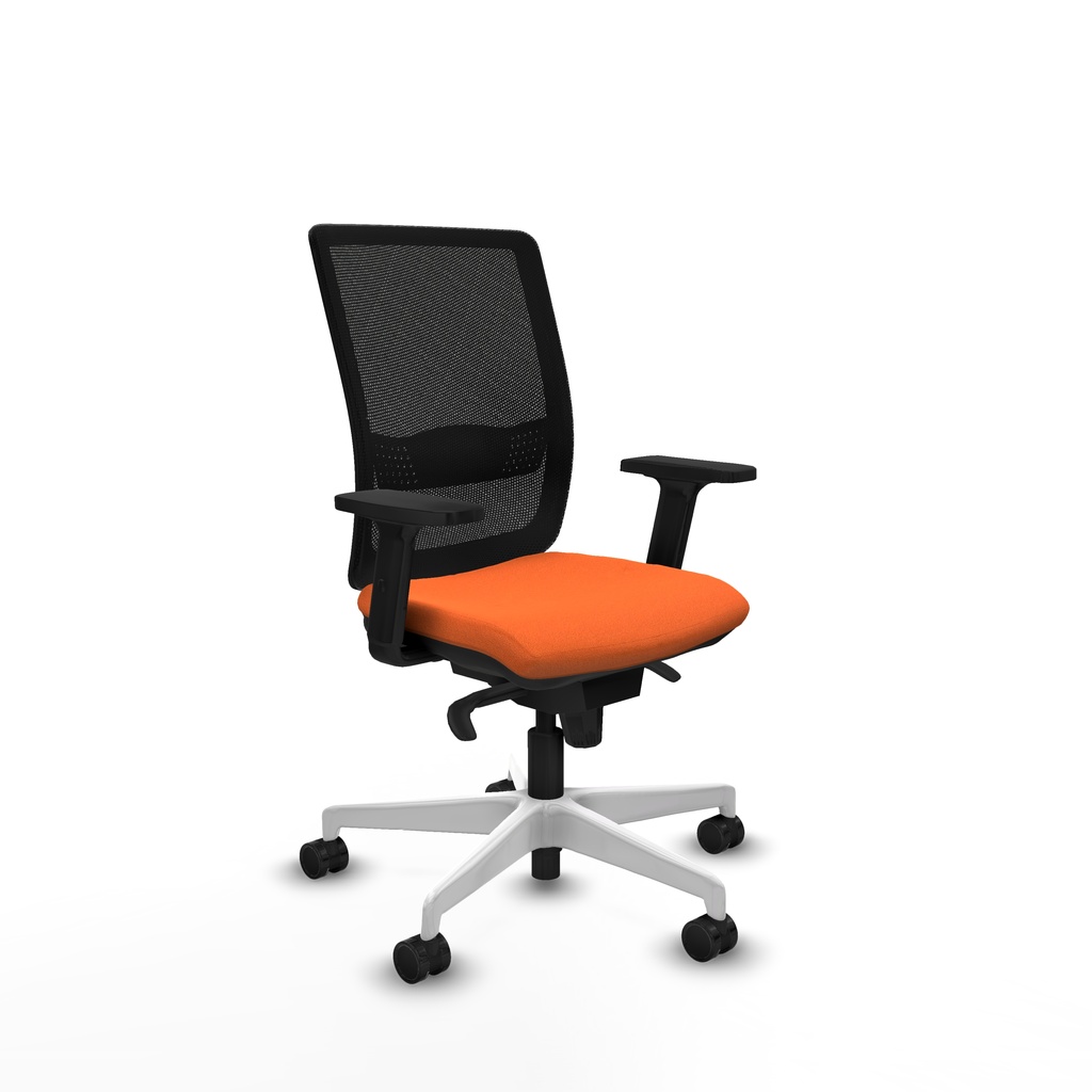 Haches sincro malla negra bali naranja brazos 2D base blanca ruedas 65mm nailon