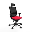 Haches sincro malla negra bali rojo brazos 1D base nailon cabecero malla 2D ruedas 65mm nailon