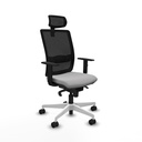 Haches sincro malla negra bali gris claro brazos 1D base blanca cabecero malla 2D ruedas 65mm nailon