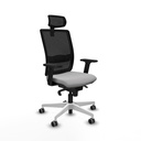 Haches sincro malla negra bali gris claro brazos 2D base blanca cabecero malla 2D ruedas 65mm engomadas