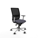 Haches sincro malla negra bali gris oscuro brazos blancos base aluminio ruedas 65mm engomadas
