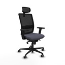Haches sincro malla negra bali gris oscuro brazos 2D base nailon cabecero malla 2D ruedas 65mm engomadas
