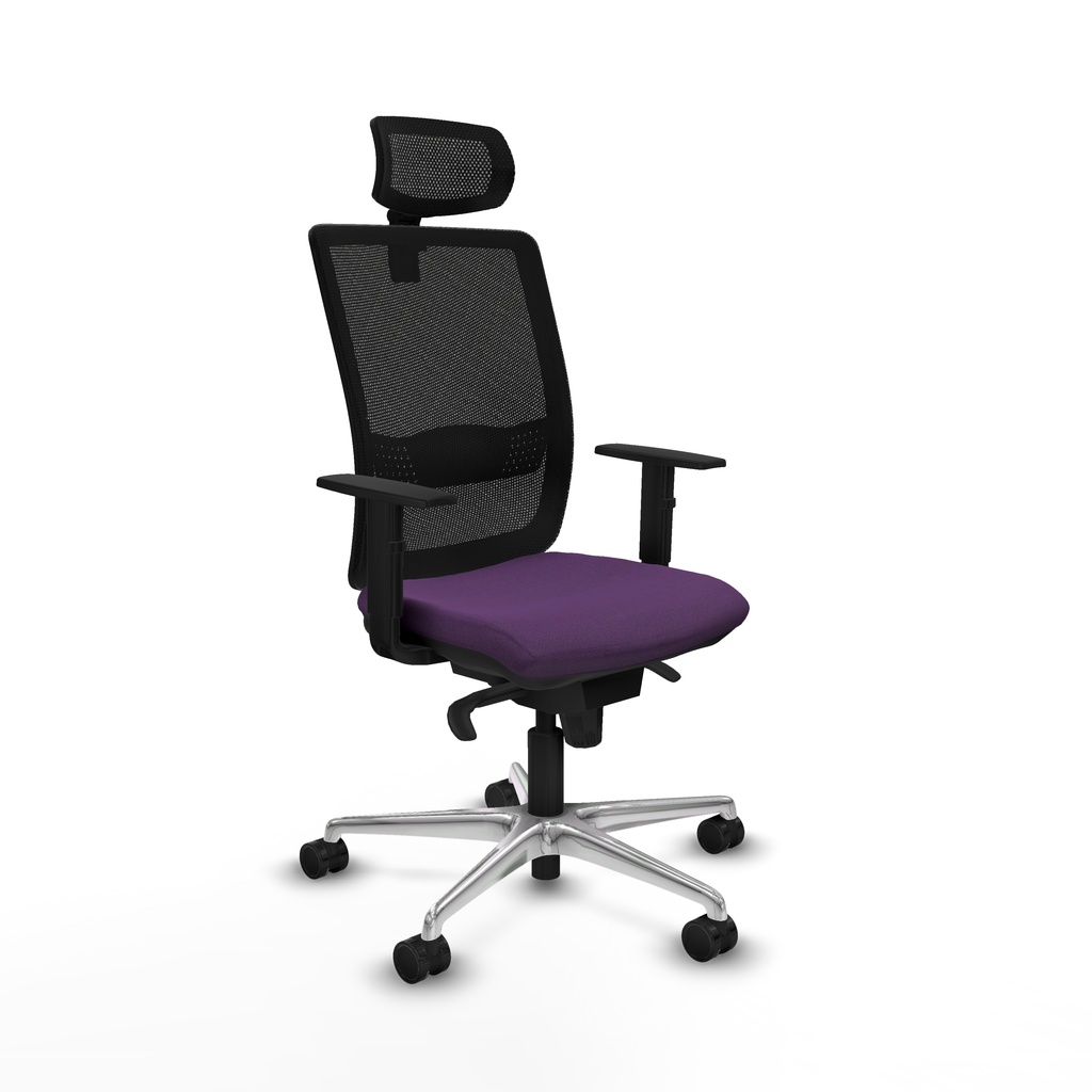 Haches sincro malla negra bali morado brazos 1D base aluminio cabecero malla 2D ruedas 65mm nailon