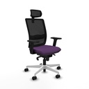 Haches sincro malla negra bali morado brazos 2D base blanca cabecero malla 2D ruedas 65mm nailon