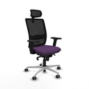 Haches sincro malla negra bali morado brazos 2D base aluminio cabecero malla 2D ruedas 65mm engomadas