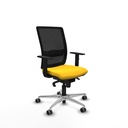 Haches sincro malla negra similpiel amarillo brazos 1D base aluminio ruedas 65mm engomadas