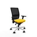 Haches sincro malla negra similpiel amarillo brazos 3D base blanca ruedas 65mm nailon