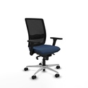 Haches sincro malla negra similpiel azul marino brazos 3D base aluminio ruedas 65mm nailon