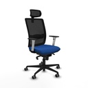 Haches sincro malla negra similpiel azul brazos blancos base nailon cabecero malla 2D ruedas 65mm engomadas