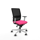 Haches sincro malla negra similpiel rosa brazos blancos base blanca ruedas 65mm engomadas