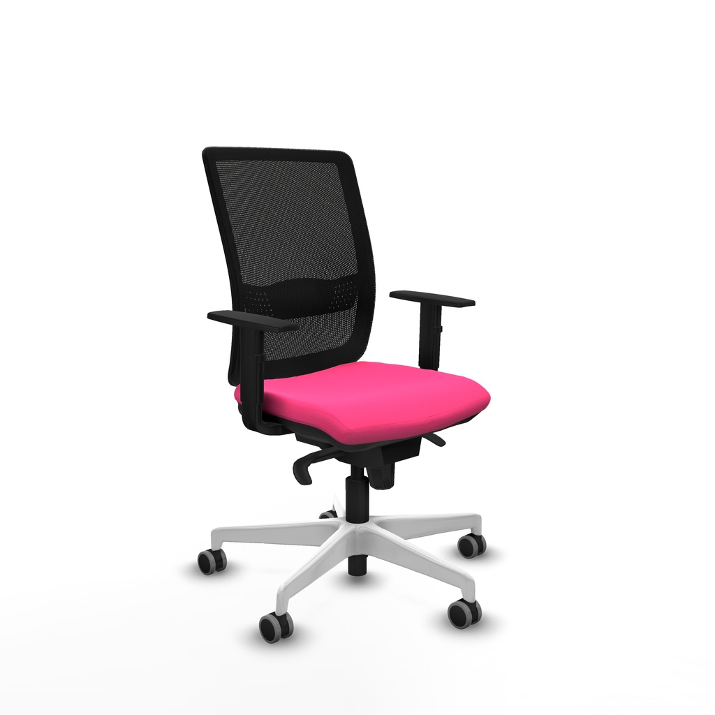 Haches sincro malla negra similpiel rosa brazos 1D base blanca ruedas 65mm engomadas