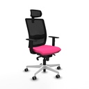 Haches sincro malla negra similpiel rosa brazos 1D base blanca cabecero malla 2D ruedas 65mm engomadas